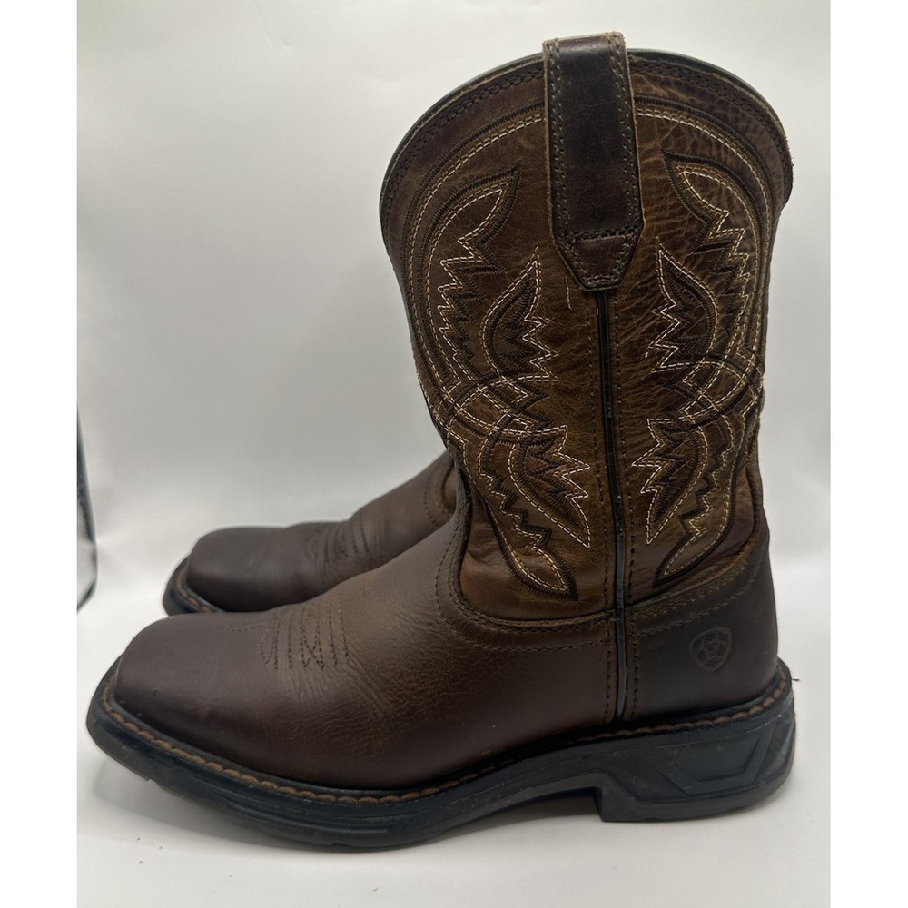Ariat Kids Workhog XT Coil Square Toe Western Boots Size 1 Brown 10042412 Unisex - Picture 6 of 14